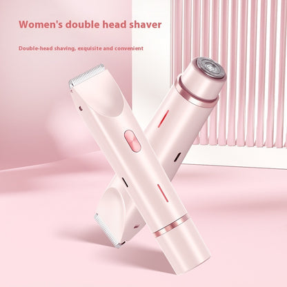 2 In 1 Hair Remover Women's Double Head Shaver Private Pubic Hair Trimmer Electric Razor Wet Dry Electric Body Hair - HD Wireless Product #3
