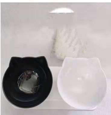 Non Slip Double Cat Bowl With Raised Stand Pet Food Cat Feeder Protect Cervical Vertebra Dog Bowl Transparent Pet Products e7