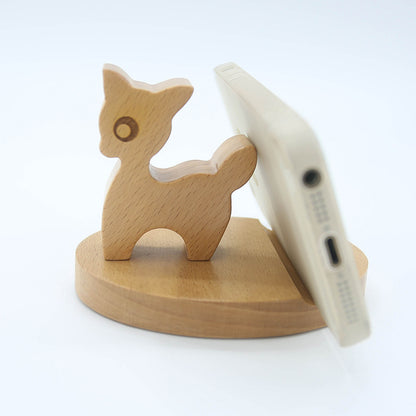 Creative  Mobile Phone Toma Back With Coin Beech Wood Lazy Phone Holder Custom Lettering - 图片 7