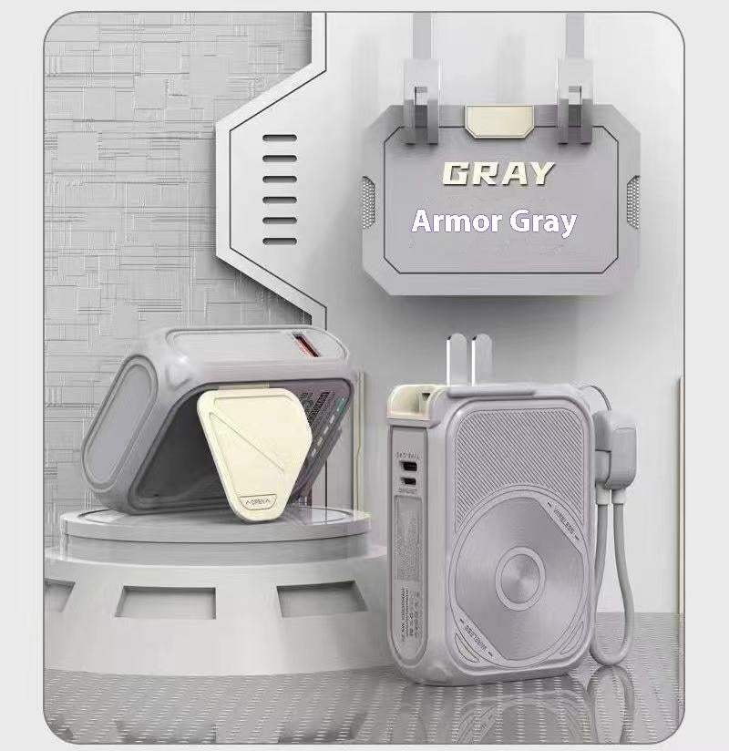 Power Bank Five-in-one Magnetic Suction Wireless Charger With Cable Multi-function AC Plug Large Capacity - 图片 4