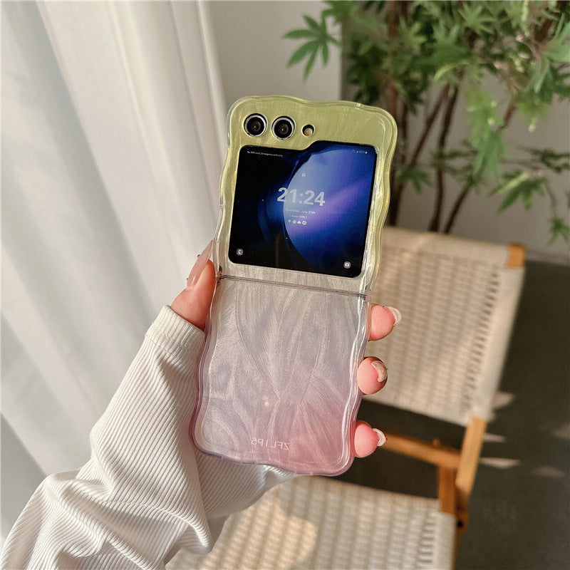 Feather Yarn Gradient Multicolor Zflip6 Folding Phone Case - 图片 3