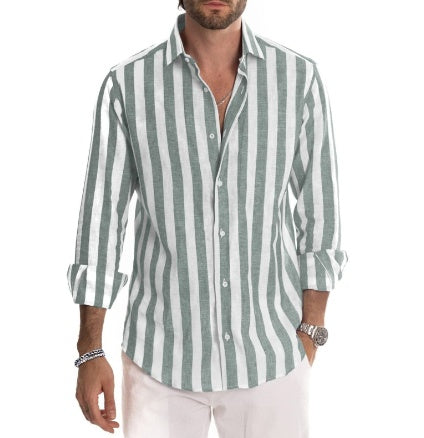 Striped Long-sleeved Casual Men's Shirt e80670d7 ba55 4e4b 834e d1d1e43cfb88