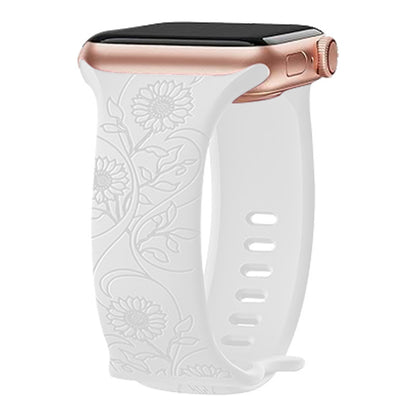Laser Carved Embossed Brocade Sunflower Silicone Strap e8109eef f86a 41b6 aba3 73c9708e421c