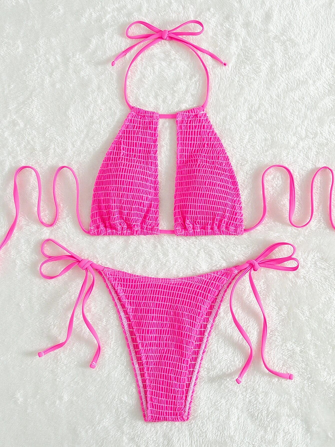 Women's Split Beach Swimsuit Bikini Two-piece Set e8165ba0 aed6 48d5 8c7b b6e0489f5201