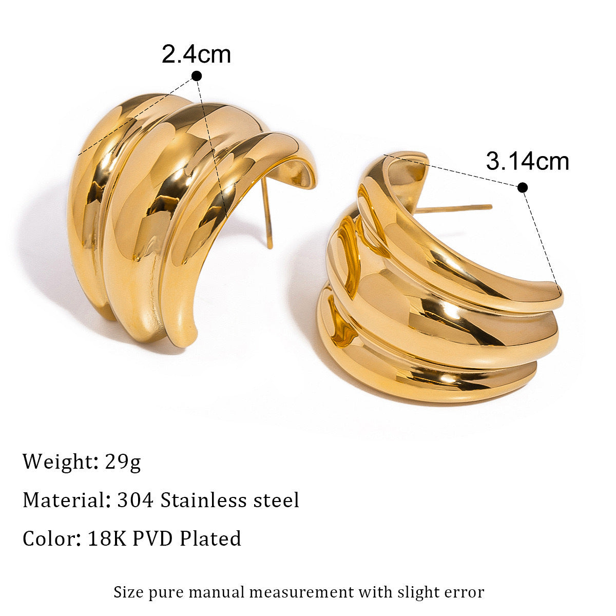 European And American High-grade Exaggerating Heart-shapaed Necklace Fashion Minority Design Stainless Steel Clavicle Chain e