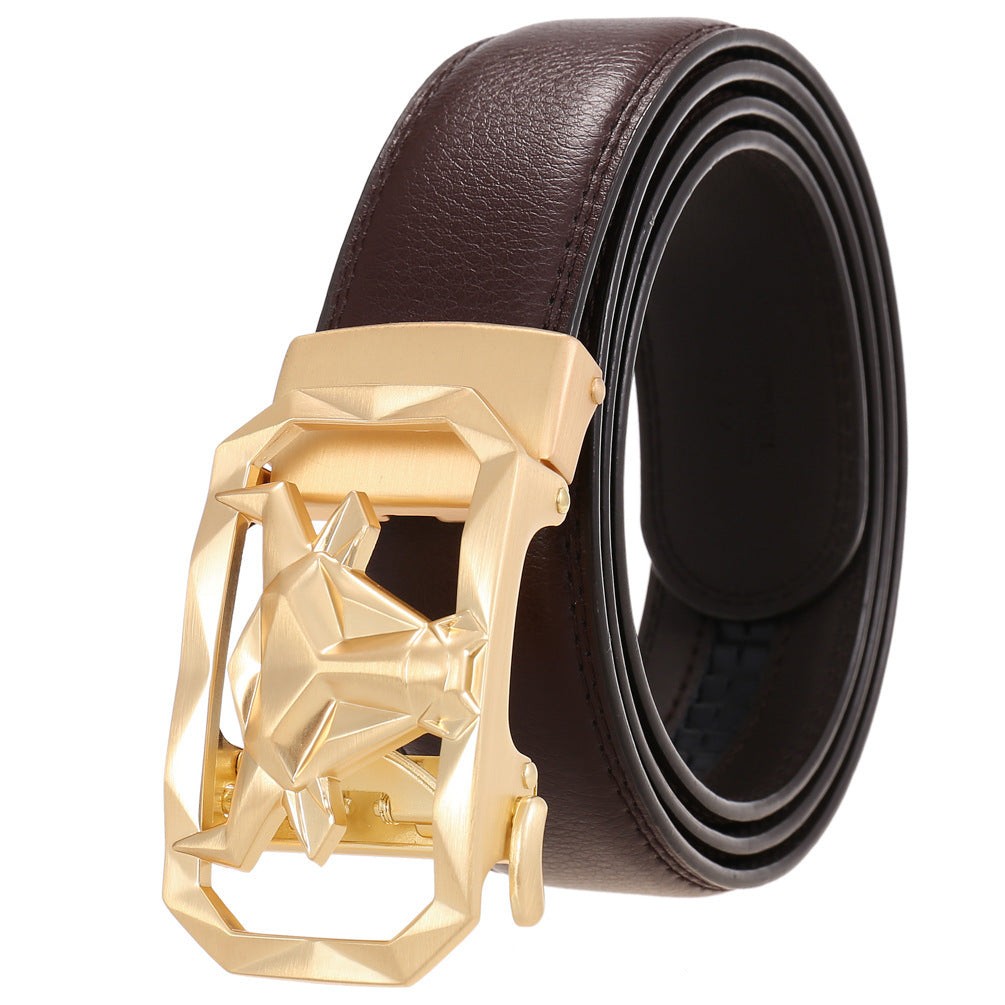 Fashion Men's Leather Belt Alloy Automatic Buckle e85d000b b66f 40e9 b526 69fdaeb906b4