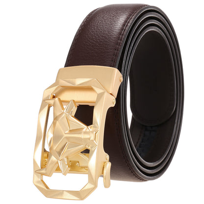Fashion Men's Leather Belt Alloy Automatic Buckle e85d000b b66f 40e9 b526 69fdaeb906b4