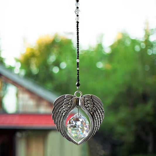 Angel Wings Metal Car Pendant Crystal Decorative Pendant e860401f 5d4a 4308 8972 8b45c6d6e900