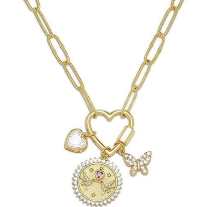 Copper-plated Gold Diamond-studded Starfish Sun Love Necklace e8672bba 09f6 4d3c 8470 228aa954bf1e
