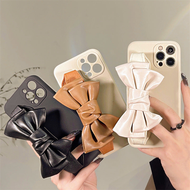 Bowknot Leather Wristband Phone Case e88fb343 505b 40cb b4fe ef897cf8bfca