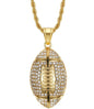 316L stainless steel gym jewelry Gold plated men rugby ball necklace - HD Wireless Product #5