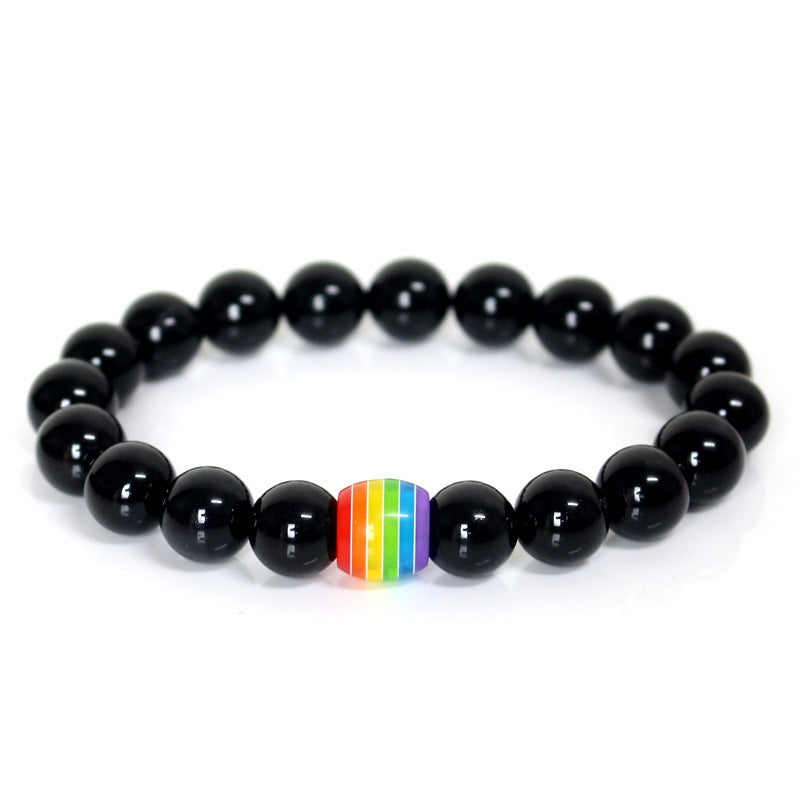 Rainbow Bead Bracelet Pride Natural Stone Strand Couple Bracelets e89a7b3f d516 4980 ba8c 5256240ef67c