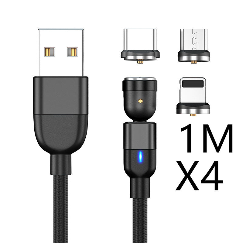 Magnetic Data Cable Threeinone 540-degree Rotation  Charging Cable Suitable - 图片 22