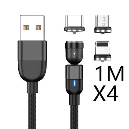 Magnetic Data Cable Threeinone 540-degree Rotation  Charging Cable Suitable - 图片 22
