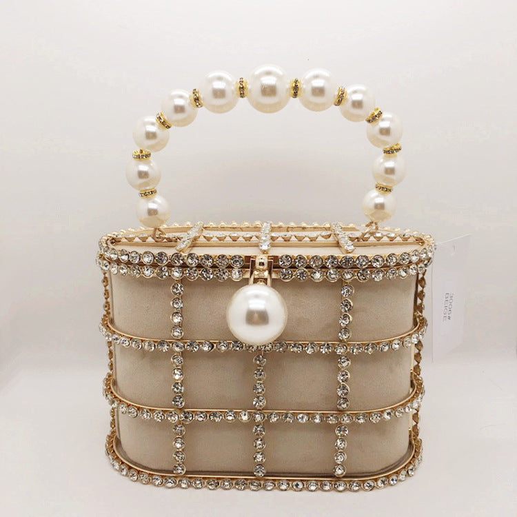 Hollow Pearl Buckle Birdcage Clutch e8cf19d8 dad6 4958 9b94 8ff2a7699046