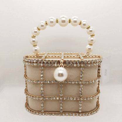 Hollow Pearl Buckle Birdcage Clutch e8cf19d8 dad6 4958 9b94 8ff2a7699046