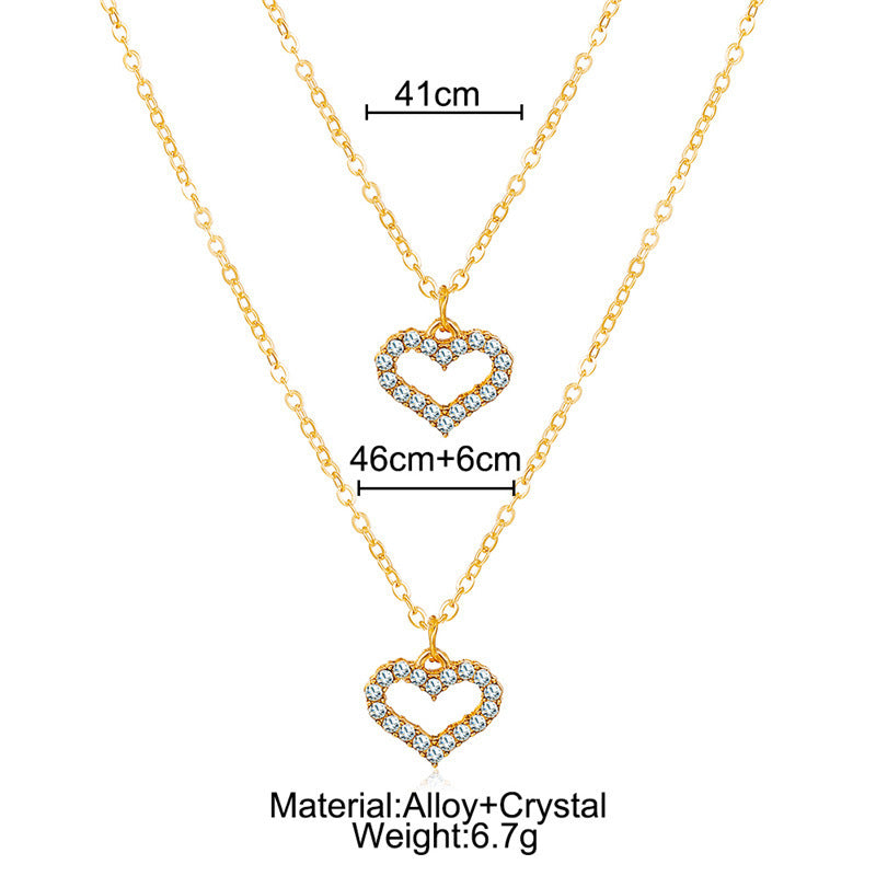 Trend Elegant Jewelry Crystal Love Letter Pendant Necklace Golden Color e8d43cb2 d1a1 4658 9941 0177134178a9