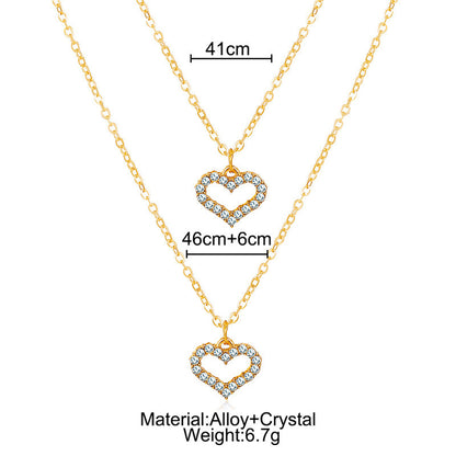 Trend Elegant Jewelry Crystal Love Letter Pendant Necklace Golden Color e8d43cb2 d1a1 4658 9941 0177134178a9