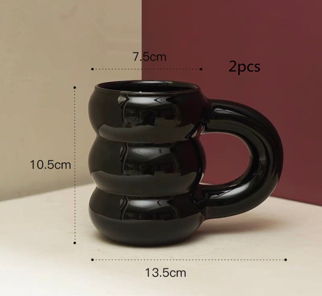 Net Red Water Cup Ceramic Mug Nordic Ins Wind Tire Mug Thick Handle High-Value Mark Mug Home e8fcb1cf 18e7 401b bc6c d72310cf