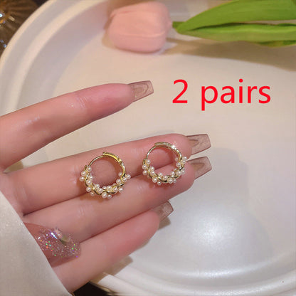 Pearl Earrings Autumn And Winter Special-interest Design Bead Eardrops Earrings New Elegant Circle Ear Clip Women e8fd467d 58