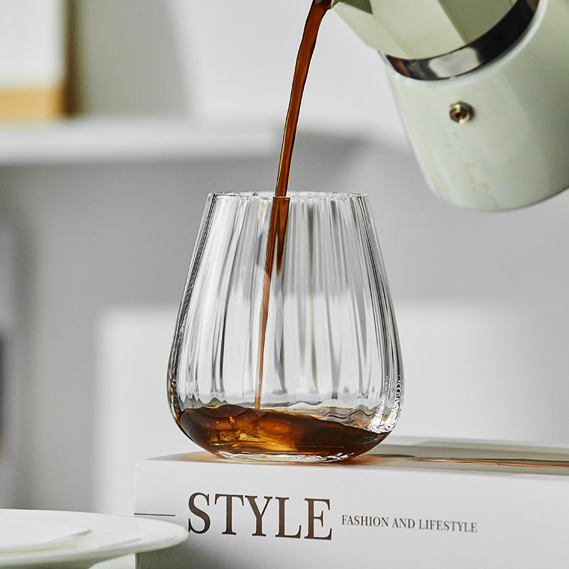 Vertical Stripe Crystal Glass Latte Iced Coffee Cup e90ad201 77ca 47b2 a73c ef9c0c5b2c3c