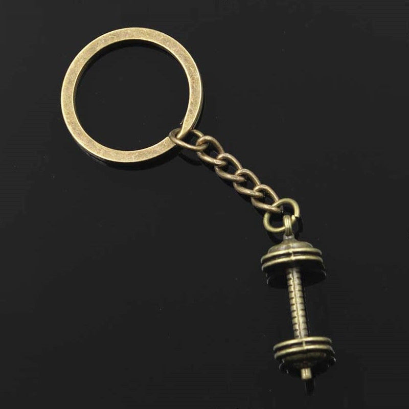 Fashion New Style Dumbbell Fitness Equipment Key Chain Jewelry Vintage Pendant e90f6477 c32a 47fd 87fe f7977840fb40