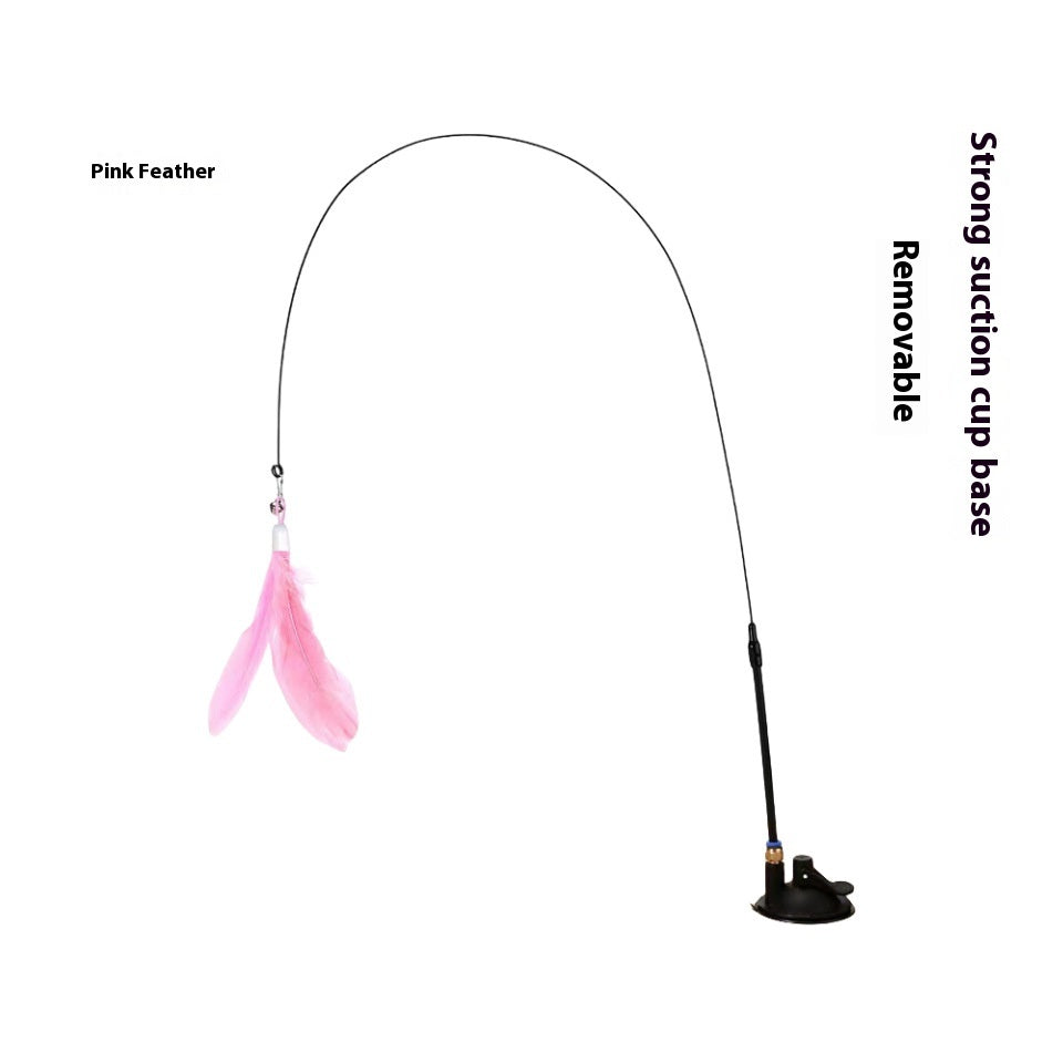 Cat Teaser With Bell Long Brush Holder Suction Cup Self-Hi Bite-resistant Feather e91c1aee f5a9 41e2 8e18 fa3d8540e132 trans