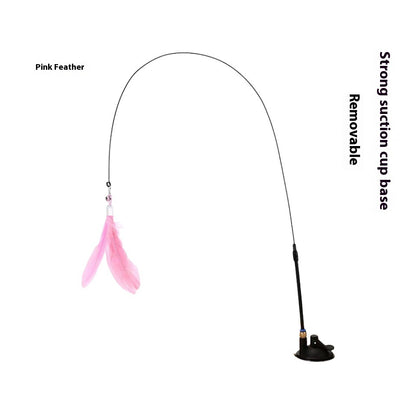 Cat Teaser With Bell Long Brush Holder Suction Cup Self-Hi Bite-resistant Feather e91c1aee f5a9 41e2 8e18 fa3d8540e132 trans
