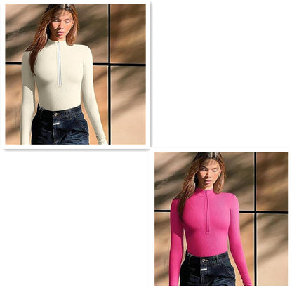Fashion Long Sleeve Zipper Jumpsuit Seamless Slimming Shapewear For Women Romper e91ea608 bcf1 432d a38d 911b3d943211