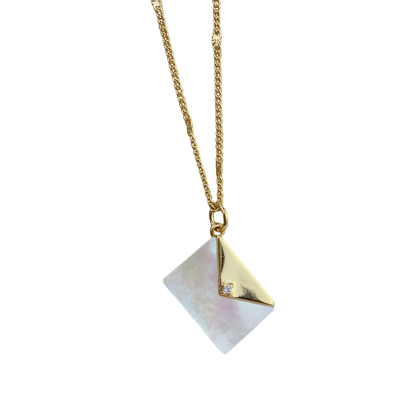 Fashionable All-match White Shell Envelope Pendant Necklace e91f53d4 b278 4306 98ab d3276f5bae55