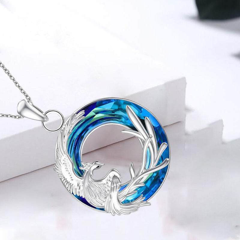 Fire Of Life Pendant Phoenix Round Crystal Earring Necklace e94302e3 fc57 4468 8295 e22a801d4849