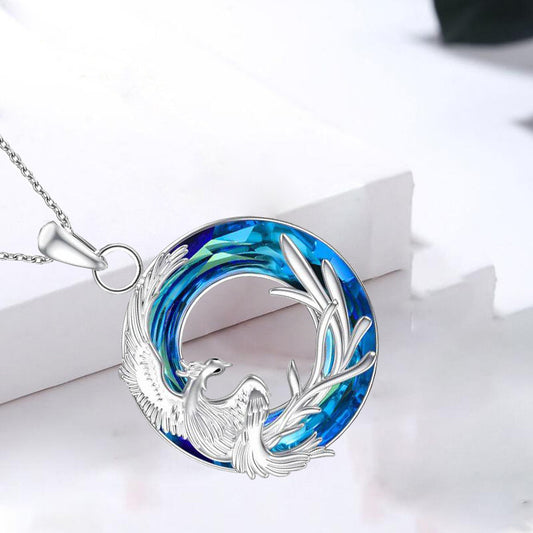 Fire Of Life Pendant Phoenix Round Crystal Earring Necklace e94302e3 fc57 4468 8295 e22a801d4849