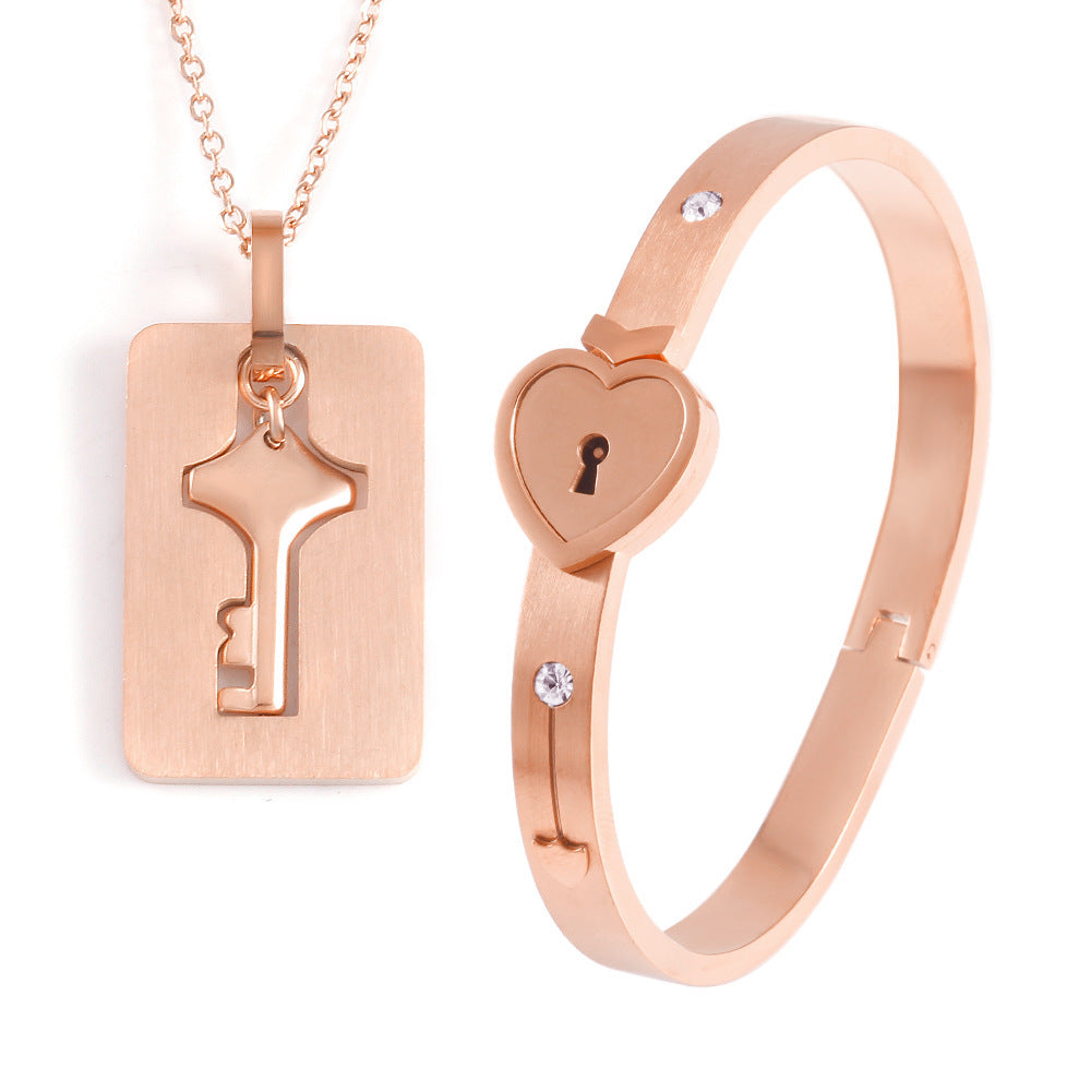 Men And Women Couple Love Lock Alloy Bracelet e94e6135 7ee6 4c70 8222 3e74e601ba68