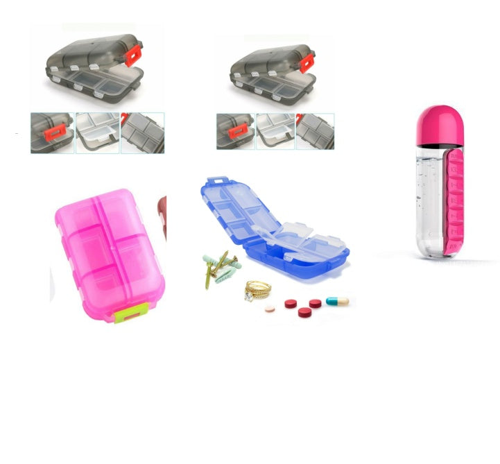 Travel Pill Organizer 10 Grid  Moisture Proof Pills Box For Pocket Purse Daily Pill Case Portable Medicine Vitamin Holder Con