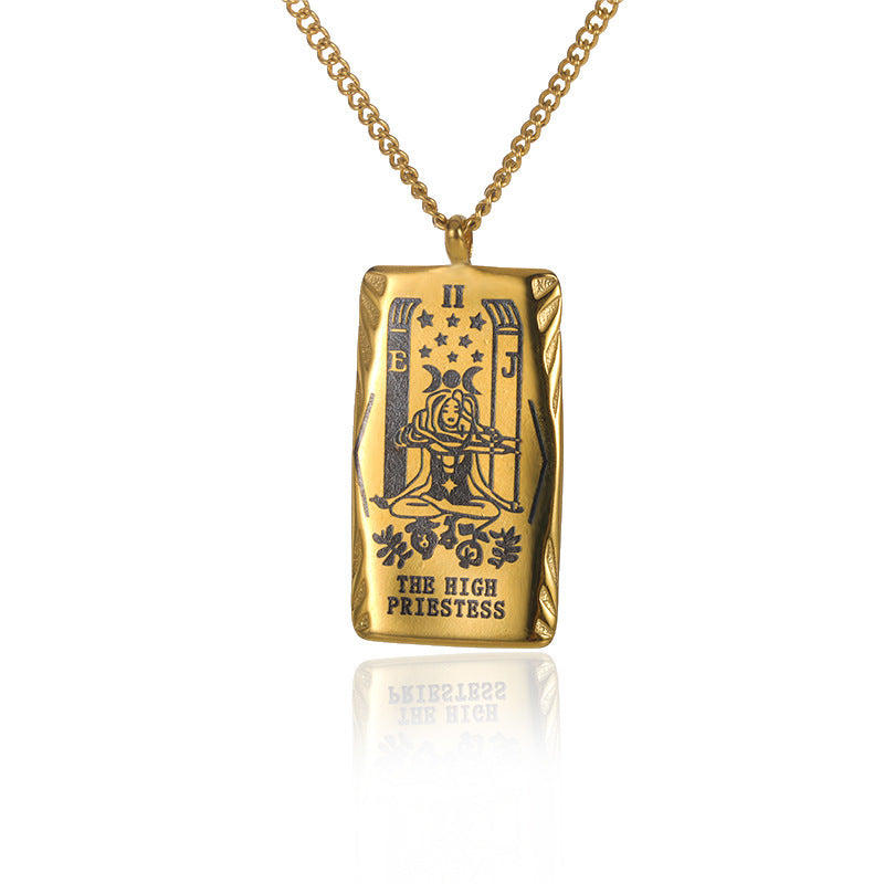 New Personalized Simple Stainless Steel Square Card Necklace e962d187 91ff 4532 8121 21571cf6047b