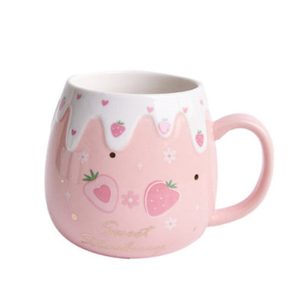 Ceramic Coffee Mug With Lid And Spoon Cute Creative Kawaii Water e968a6be 6c28 4274 89d4 613c965e6112