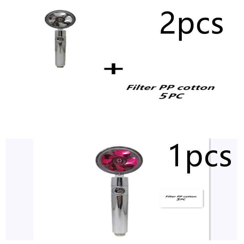 Propeller Driven Shower Head With Stop Button And Cotton Filter Turbocharged High Pressure Handheld Shower Nozzle e96cd2c6 3e