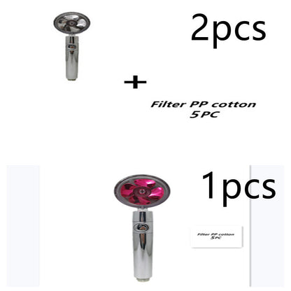 Propeller Driven Shower Head With Stop Button And Cotton Filter Turbocharged High Pressure Handheld Shower Nozzle e96cd2c6 3e