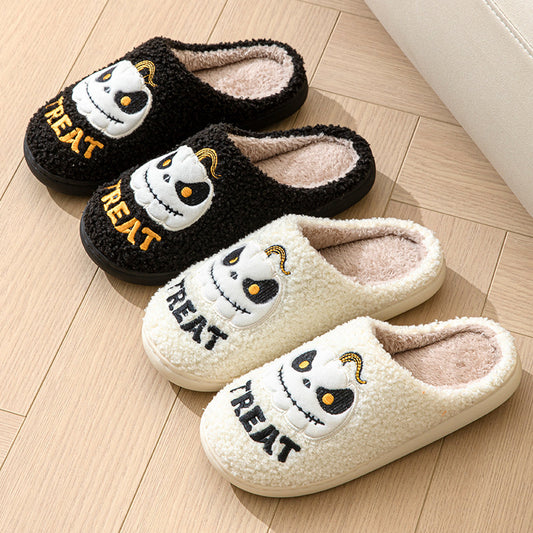 Halloween Cartoon Pumpkin Slippers Fleece-lined Non Slip Cotton Slippers e97865c9 a757 47a1 99f3 87c716ba72d7