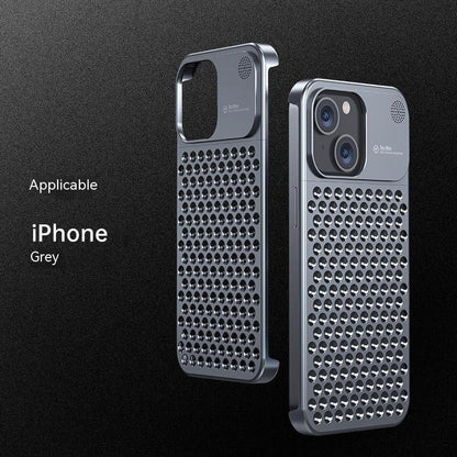 Aluminum Alloy Phone Case For 14 13 Pro Max Plus Hollow Heat Dissipation Anti-fall Full Body Shockproof Phone Cove e980e5b4 6