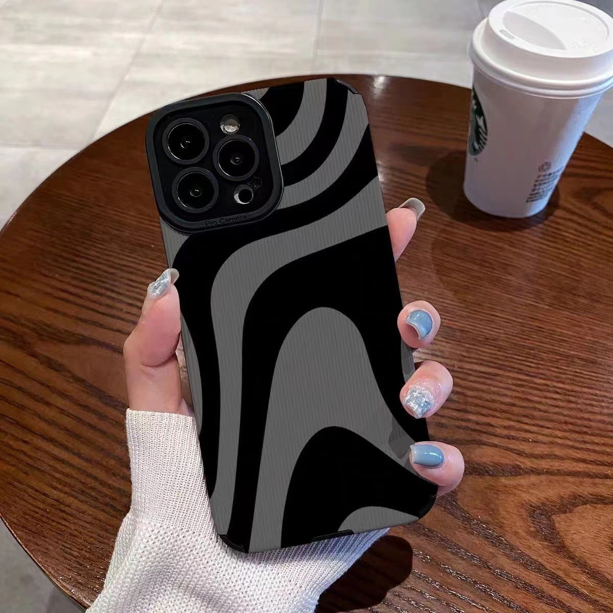 Dark Zebra Pattern Drop-resistant Silicone Phone Case e98a849d 7394 4d14 9358 1c672493687c
