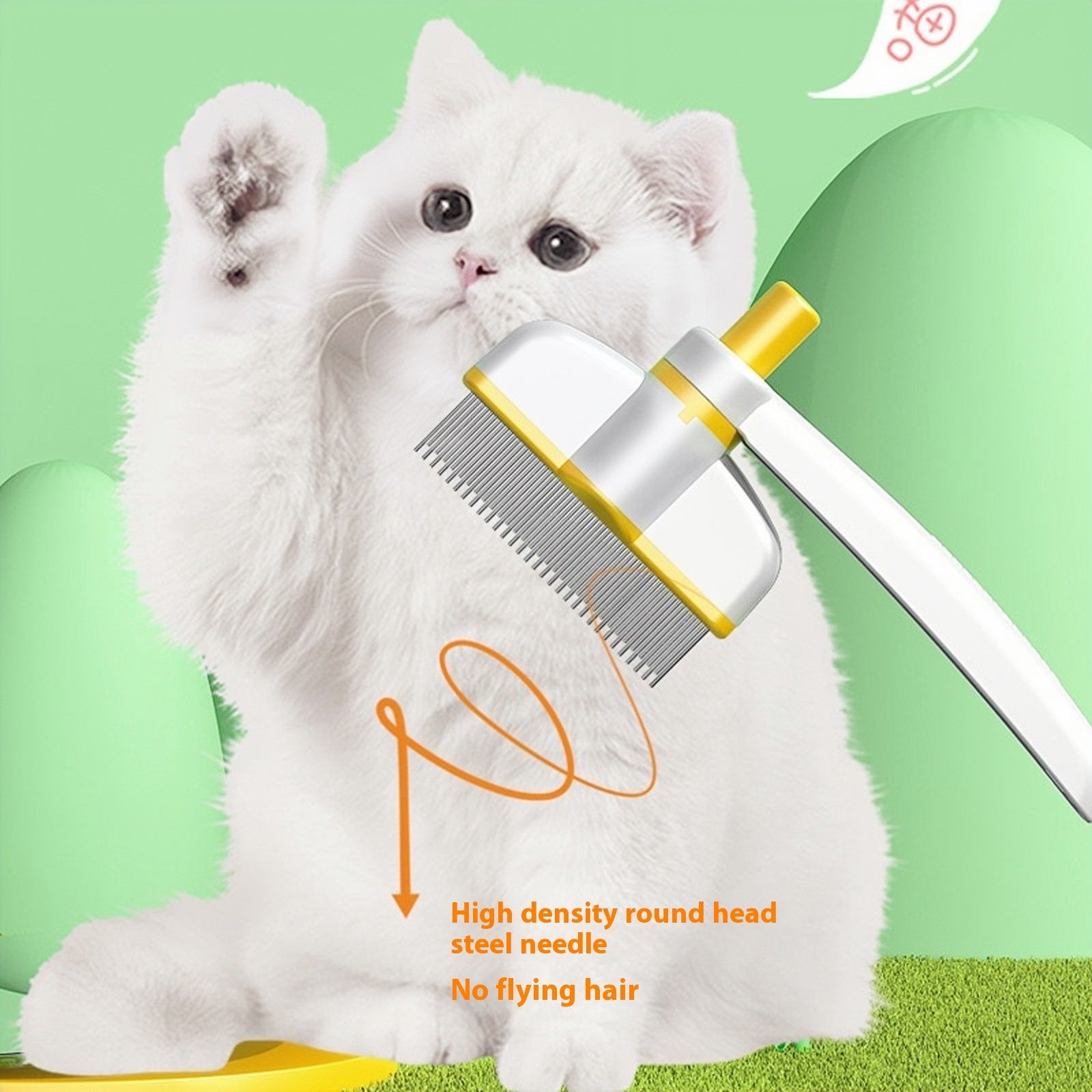 Cat Comb Tie Removal Floating Hair Magic Long Hair Pet Self-Cleaning Row Dog Cat Comb Grooming Supplies Flea Removal Brush Pe
