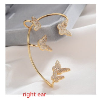 Fashion Gold Metal Butterfly Ear Clips Sparkling Zircon Without Piercing Ear Cuff Clip Earrings For Women Jewelry Gift e9cbcc