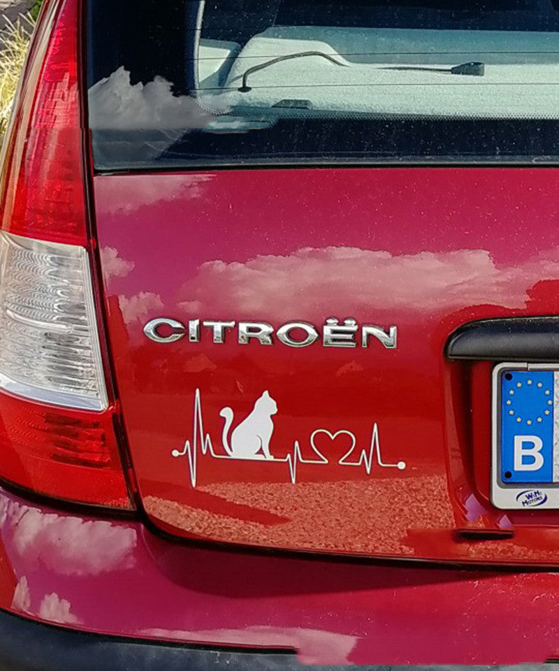 Pet Cat Heartbeat Lifeline Vinyl Sticker e9dac075 416e 45d2 9e8c eb9dcbec1435