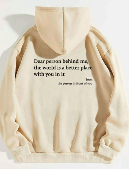 Dear Person Behind Me,the World Is A Better Place,with You In It,love,the Person In Front Of You,Women's Plush Sweater Plain 