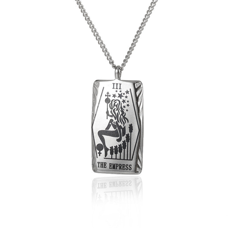 New Personalized Simple Stainless Steel Square Card Necklace ea1478ac 051d 47ce b48b 62436ac5ea05