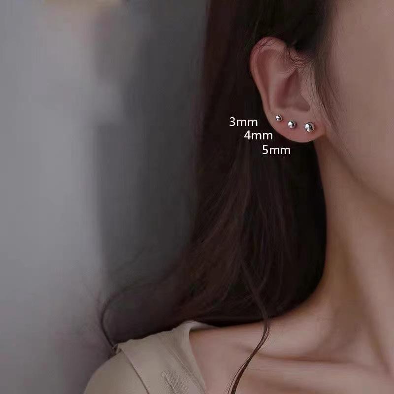 Titanium Steel Double-sided Ball Ear Bone Stud Dumbbell Earrings ea268452 5c0c 4925 af5f 7c9b0853088a