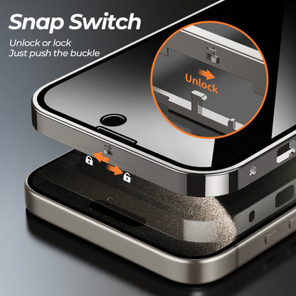 Anti-Privacy Metal Buckle Magnetic Support Wireless Charging Double-Sided Lens Full Cover Phone Case Protective Cover ea3c34f