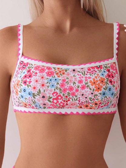 Women's Printed Swimming Lace-up Split Bikini Suit ea3eba6a b1eb 4a9d 92ef 9056745a1f26