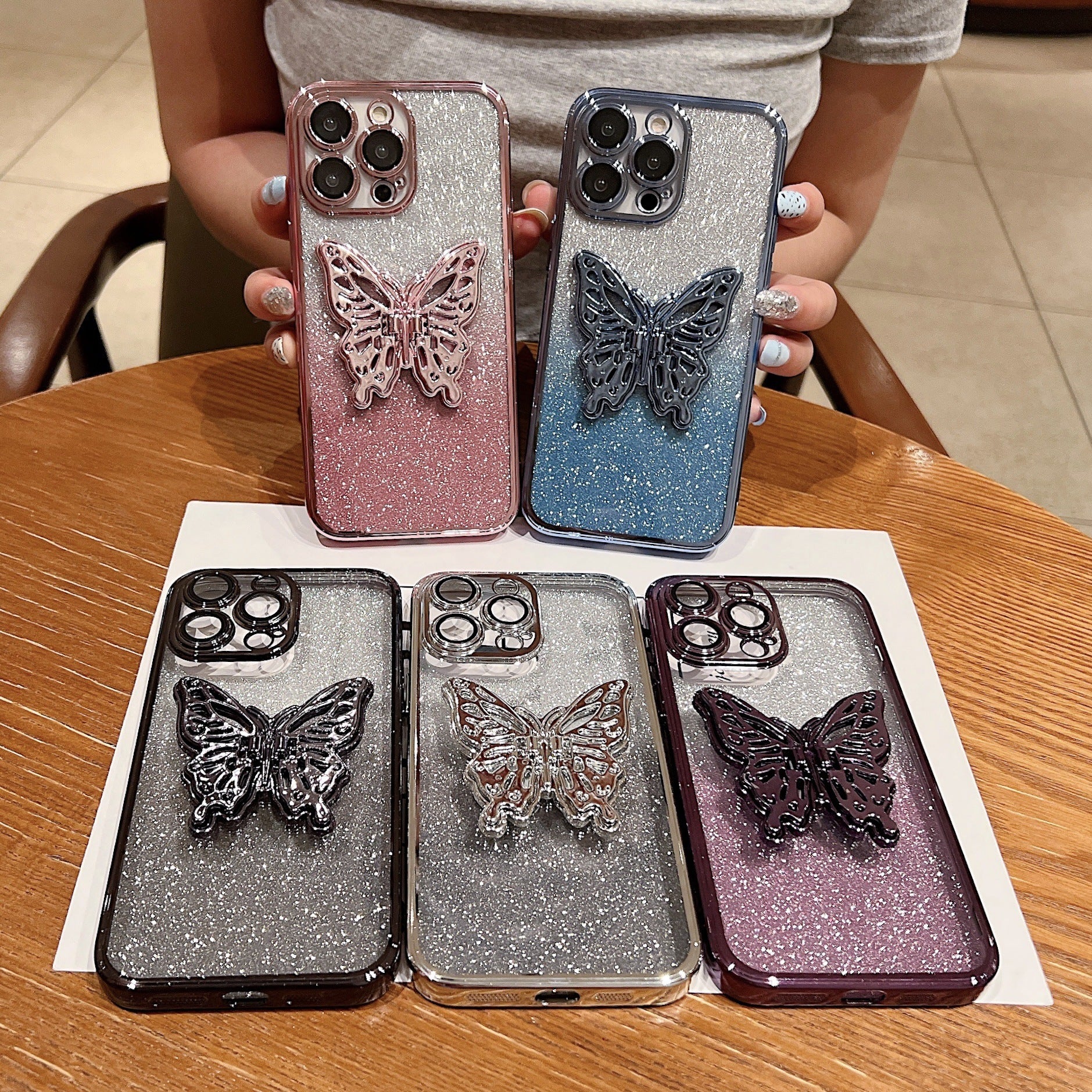 Hollow Butterfly Phone Case Gradient Transparent Plating Protective Cover ea52e288 8f94 49f9 a263 b578a3aaf756